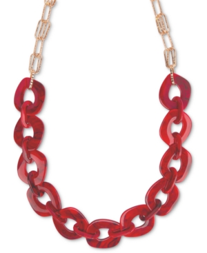 image of Style & Co Gold-Tone Red Large Link 44