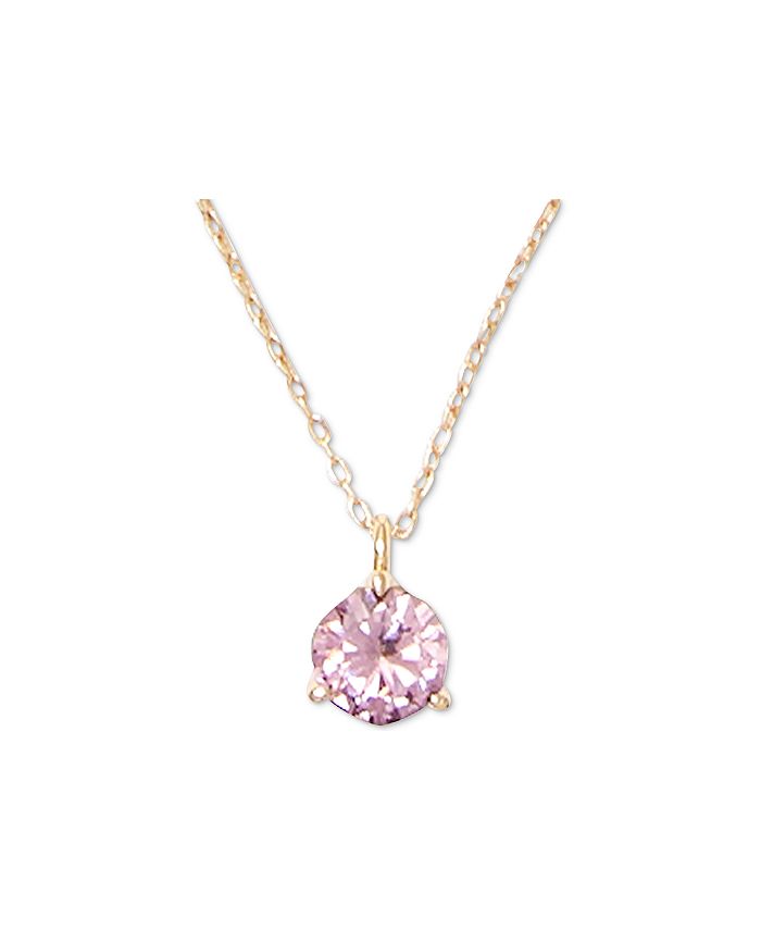 kate spade new york Cubic Zirconia 3 Prong Solitaire Mini Pendant