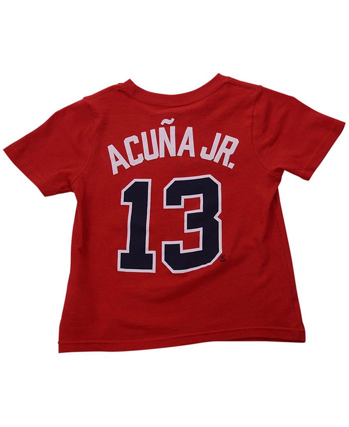 Nike Ronald Acuna Jr. Red Atlanta Braves Name & Number Men's T-Shirt
