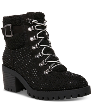 image of Madden Girl Hayess-r Faux-Fur Lug Sole Hiker Booties