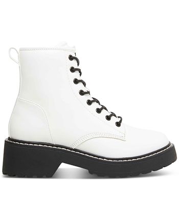 Madden Girl Carra Lace-Up Lug Sole Combat Boots & Reviews - Booties ...