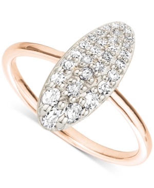 image of Elsie May Diamond Pave Oval Ring (1/8 ct. t.w.) in 18k Gold-Plated Sterling Silver