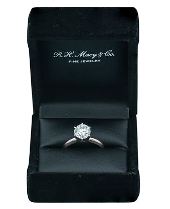 Macy's Diamond Solitaire Engagement Ring (2 ct. t.w.) in 14k White or ...