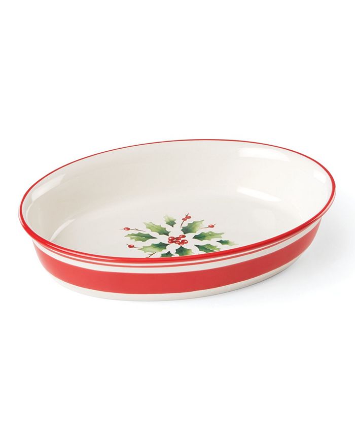 Lenox - Holiday Handpaint Stripe Oval Dish