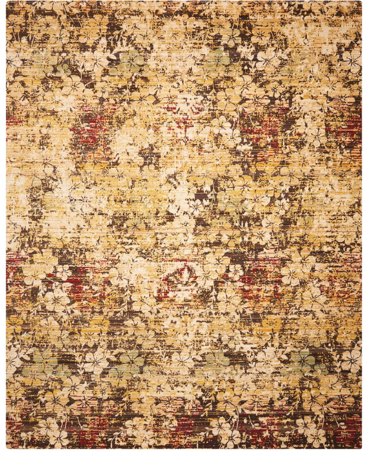 Nourison Home Rhapsody RH004 Beige and Gold 7'9in x 9'9in Area Rug - Beige/gold