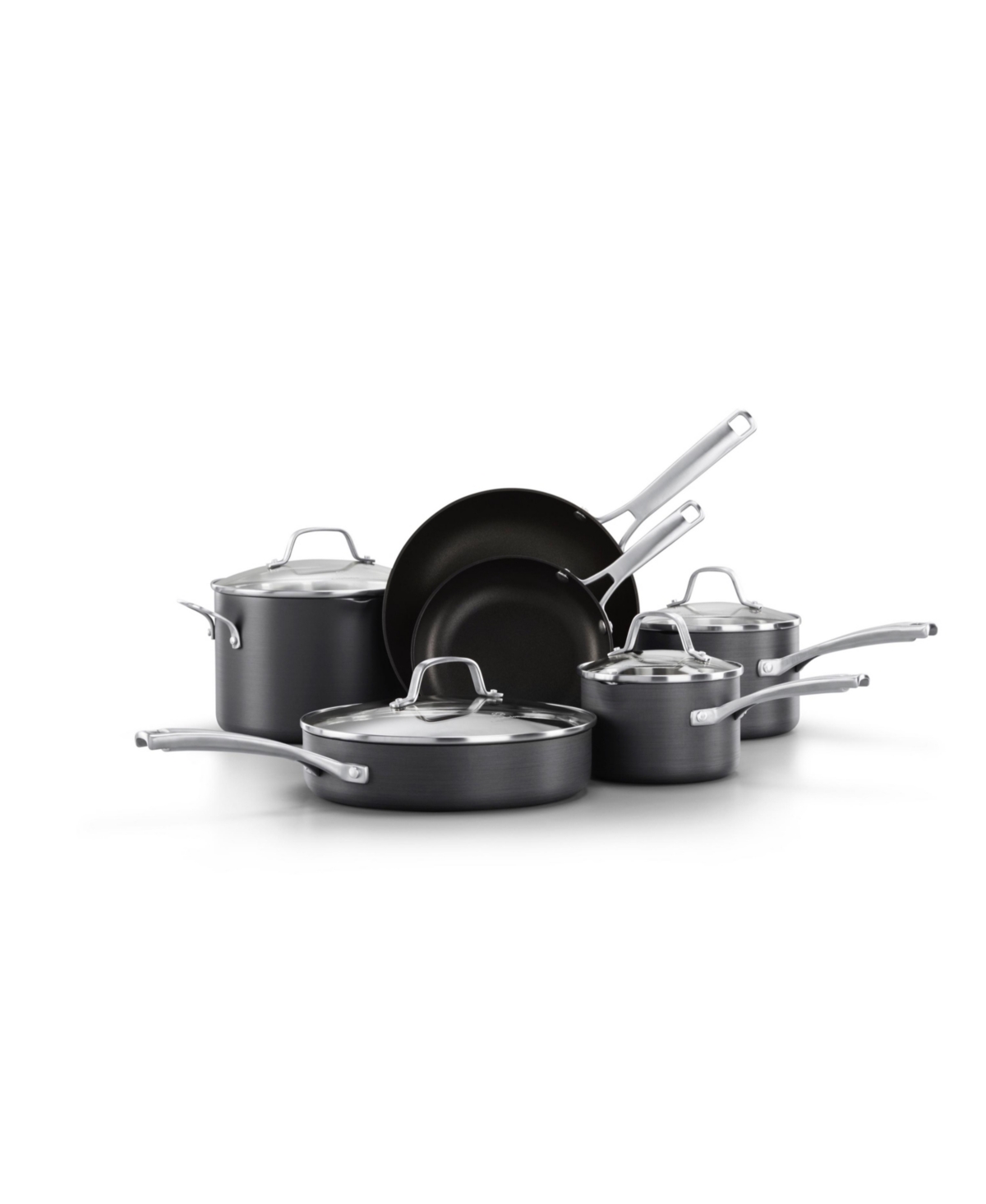 Calphalon Classic Nonstick Hard-Anodized 14-Piece Cookware Set, Grey –  ShopBobbys