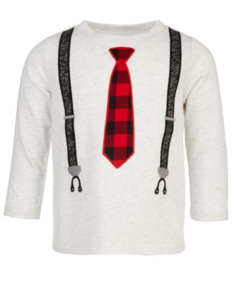 Toddler Boys Long-Sleeve Tie & Suspenders T-Shirt, Created for Macy's
