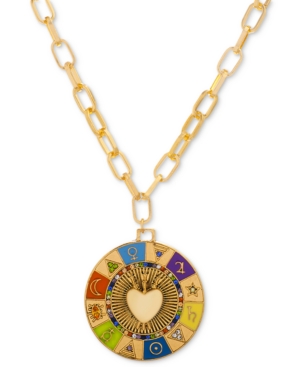 image of Steve Madden Gold-Tone Multicolor Pave & Multi-Symbol Heart 15