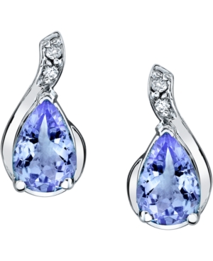 image of Tanzanite (7/8 ct. t.w.) & Diamond Accent Stud Earrings in 14k White Gold