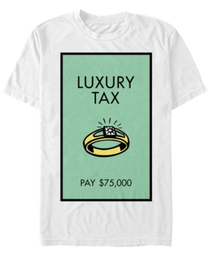 Monopoly Men's Luxury Tax Pay Short Sleeve T-shirt In White