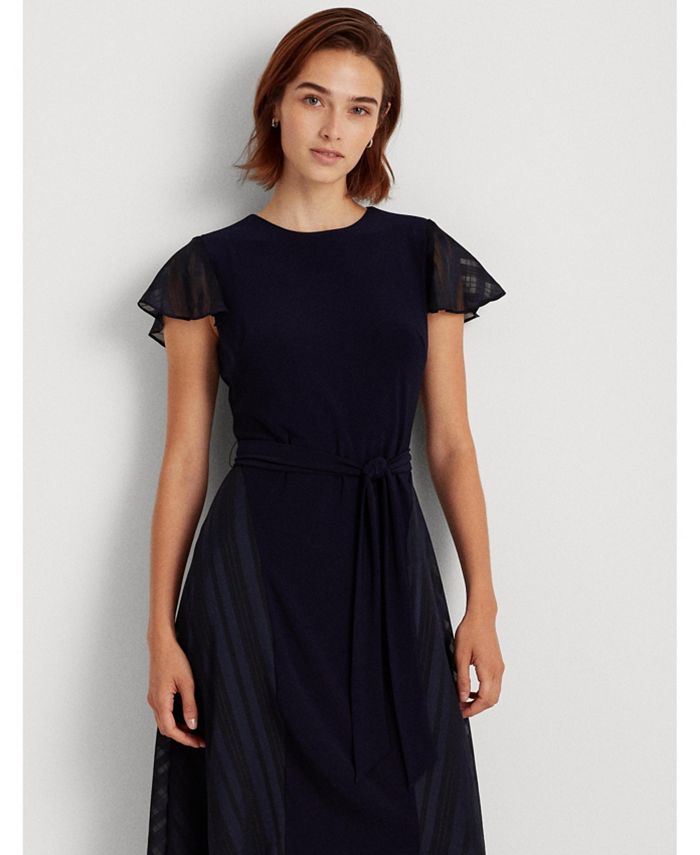 Lauren Ralph Lauren Jersey-Lace Dress - Macy's