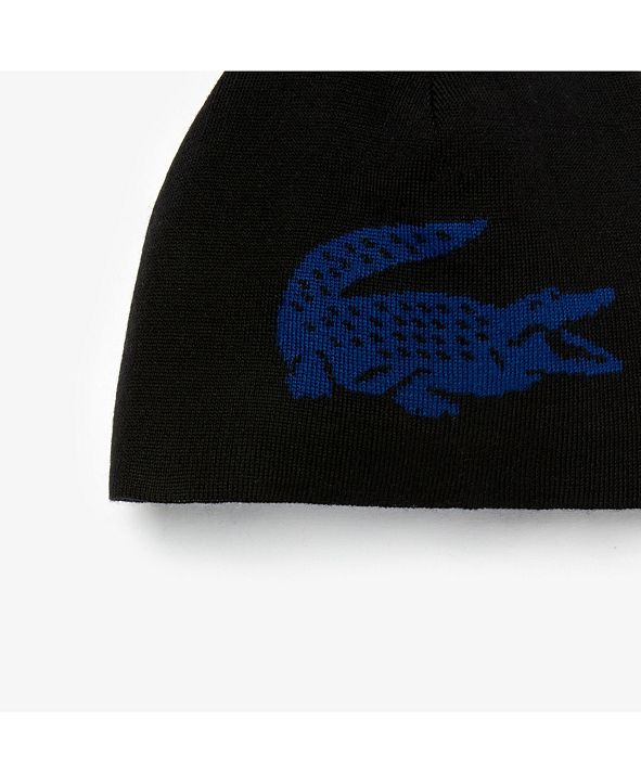 Lacoste Men's Jacquard Graphic Big Croc Beanie & Reviews - Hats, Gloves ...