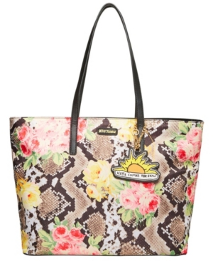 Betsey Johnson Snake In The Garden Tote In Natural