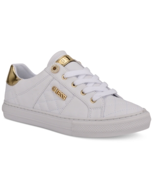 image of Guess Women-s Loven Quilted Lace-Up Sneakers Women-s Shoes