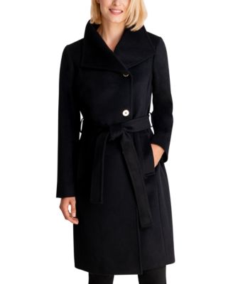 michael kors asymmetrical belted coat