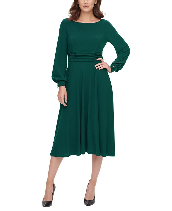 Jessica Howard Petite Long-Sleeve A-Line Dress - Macy's