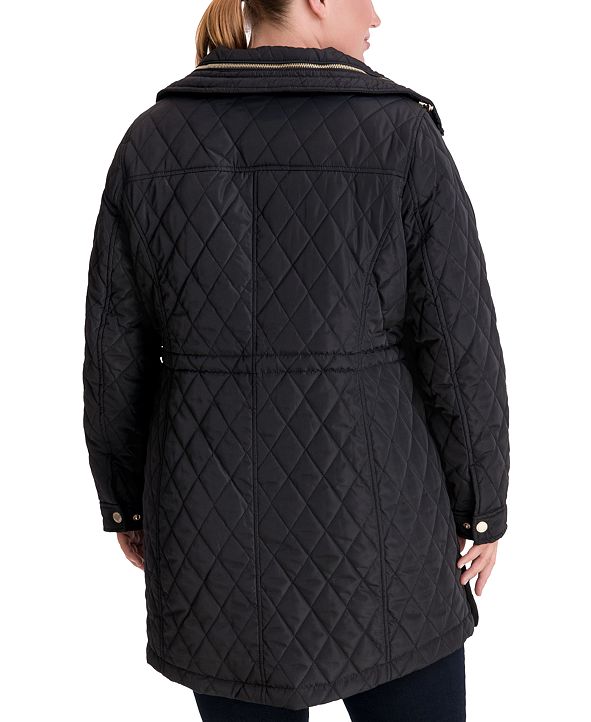 hooded quilted anorak coat