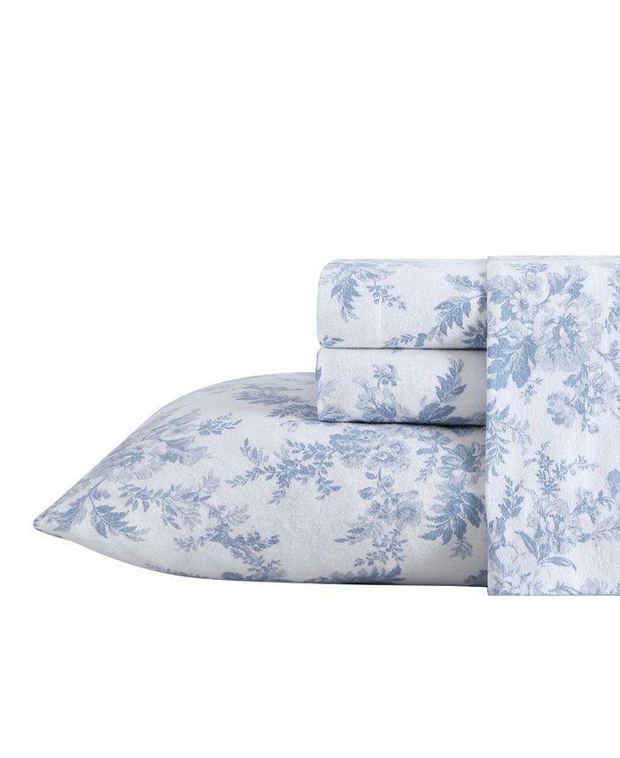 Laura Ashley Vanessa Cotton Flannel Sheet Set, Queen Macy's