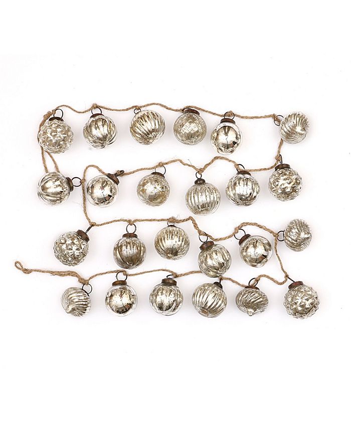 CREATIVE COOP INC 72" Embossed Mercury Glass Garland Ornament Macy's