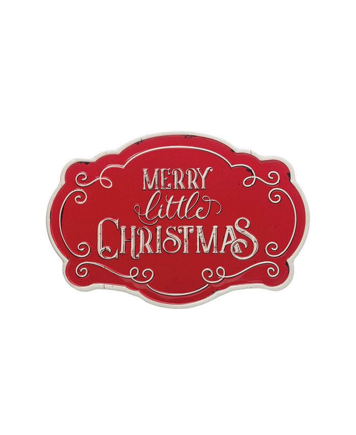 CREATIVE COOP INC Embossed "Merry Little Christmas" Metal Wall Decor