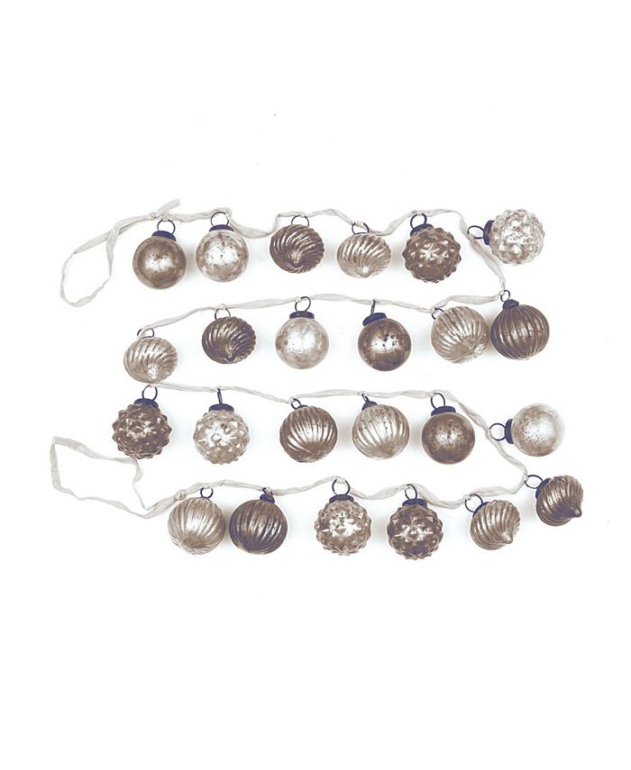 CREATIVE COOP INC 72" Embossed Mercury Glass Garland Ornament Macy's