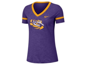 Nike Women's Lsu Tigers Slub V-Neck T-Shirt