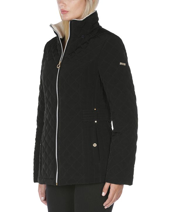Laundry by Shelli Segal Petite Sherpa-Lined Quilted Coat & Reviews ...