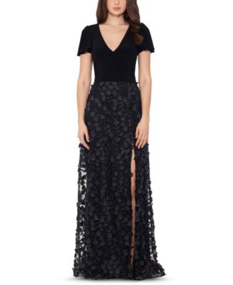 XSCAPE Embellished 3D Flower Gown - Macy's