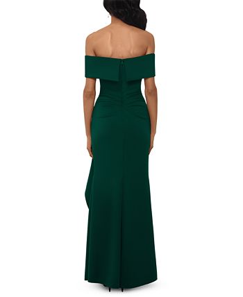 XSCAPE Ruffled Off-The-Shoulder Gown - Macy's
