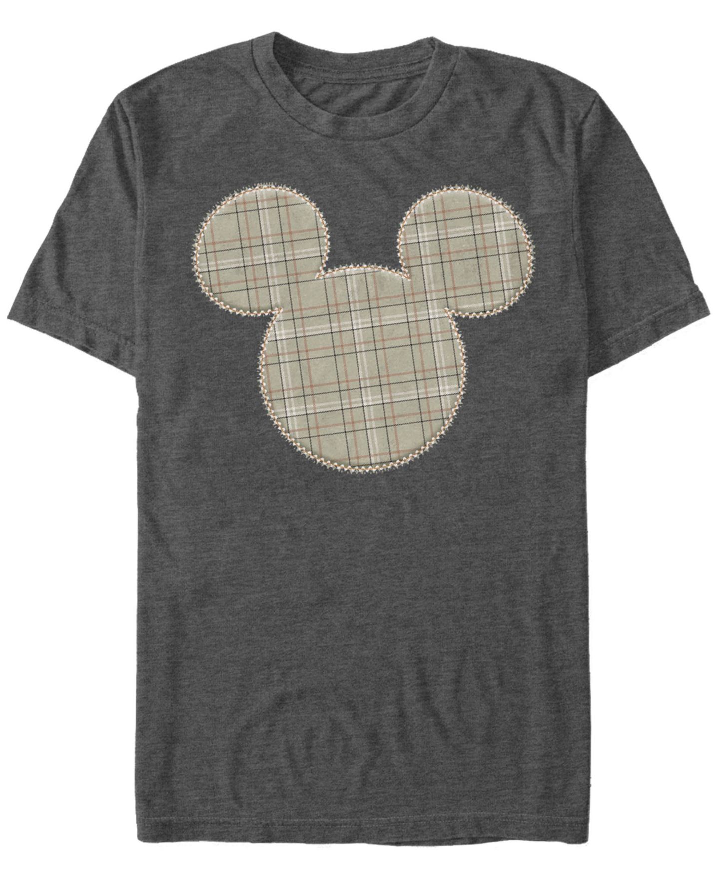 Мужская футболка Fifth Sun Plaid Patch Mickey Short Sleeve, цвет: Тёмный серый — фото 1