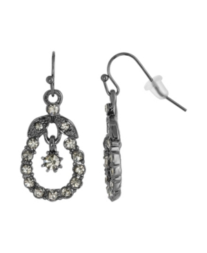image of 2028 Jet Black Diamond Caged Drop Earrings