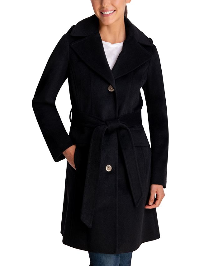 Michael Kors Petite Belted Hooded Coat, Created for Macy's - Macy's