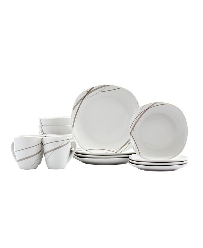 Tabletops Unlimited Tabletops Gallery Curves Square 16PC Dinnerware