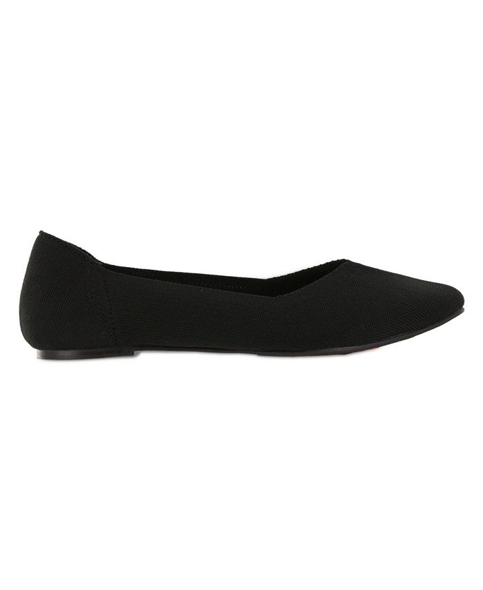mia kerri pointed toe flyknit flat