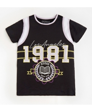 image of Guess Big Girls Short Sleeve Varsity Style T-Shirt
