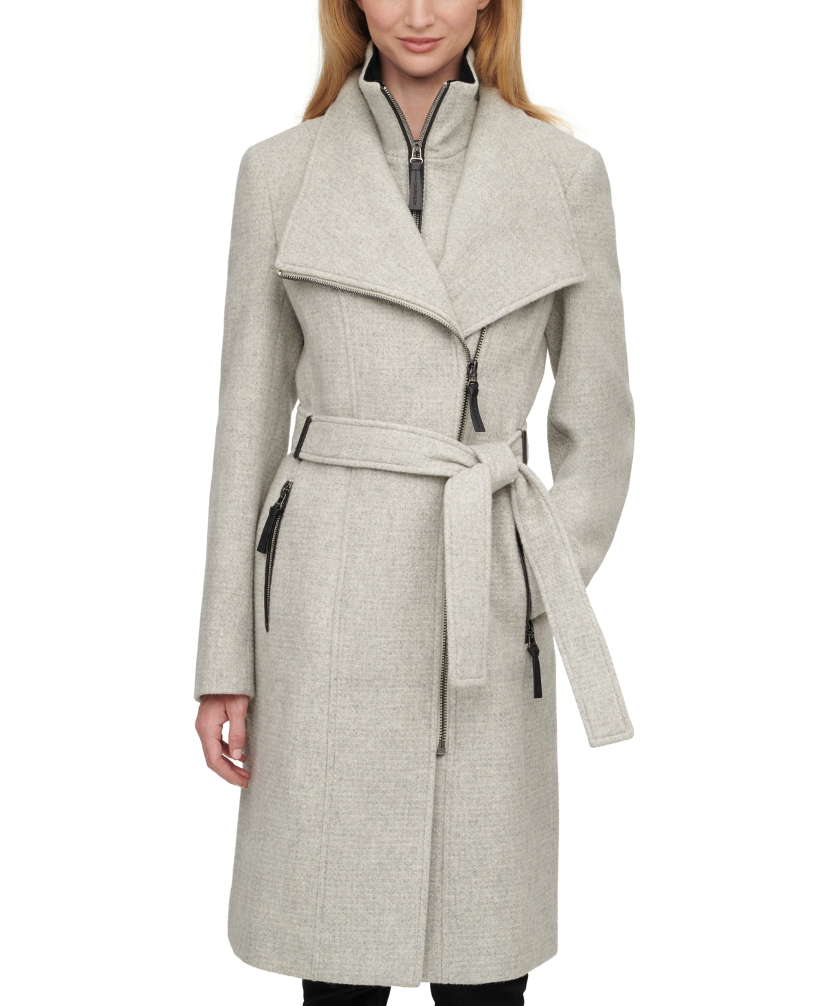 Calvin klein faux fur wrap coat cheap