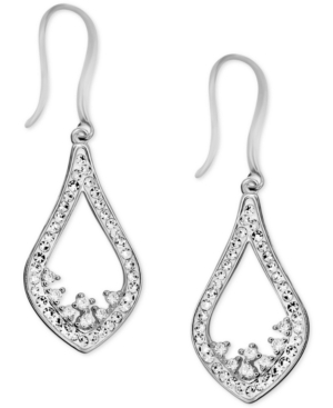 image of Essentials Crystal Open Teardrop Drop Earrings in Fine Silver-Plate