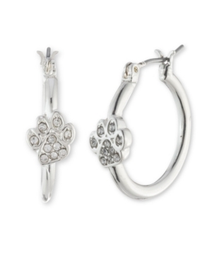 image of Pet Friends Jewelry Pave Paw Hoop Earring