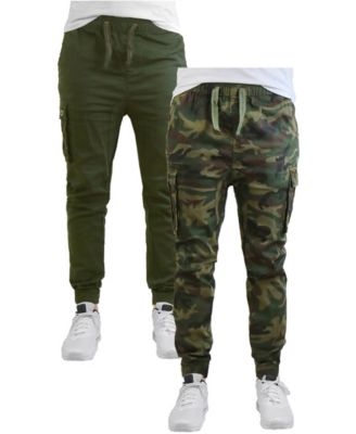 Men's Cotton Stretch Twill Cargo Joggers, Pack of 2