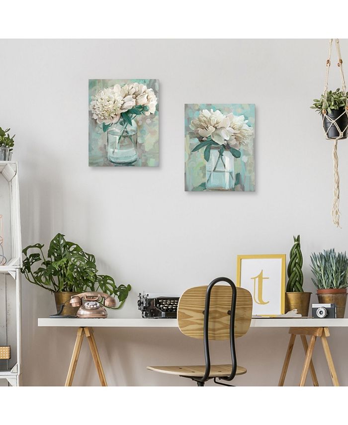 Fine Art Canvas Farmhouse Peonies I & II by Studio Arts Set of Canvas Art Prints Macy's