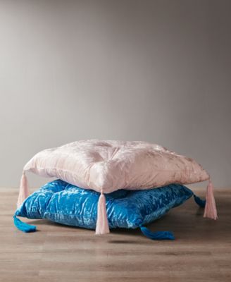 Whim by Martha Stewart CLOSEOUT! Tufted Crushed Velvet 24" Square Pillow, Created for Macy's