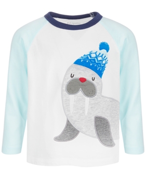 image of First Impressions Baby Boys Long-Sleeve Walrus Cotton T-Shirt, Created for Macy-s