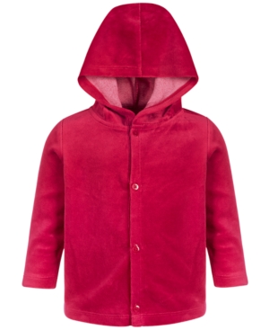 image of First Impressions Baby Girls Hooded Velour Jacket, Created for Macy-s
