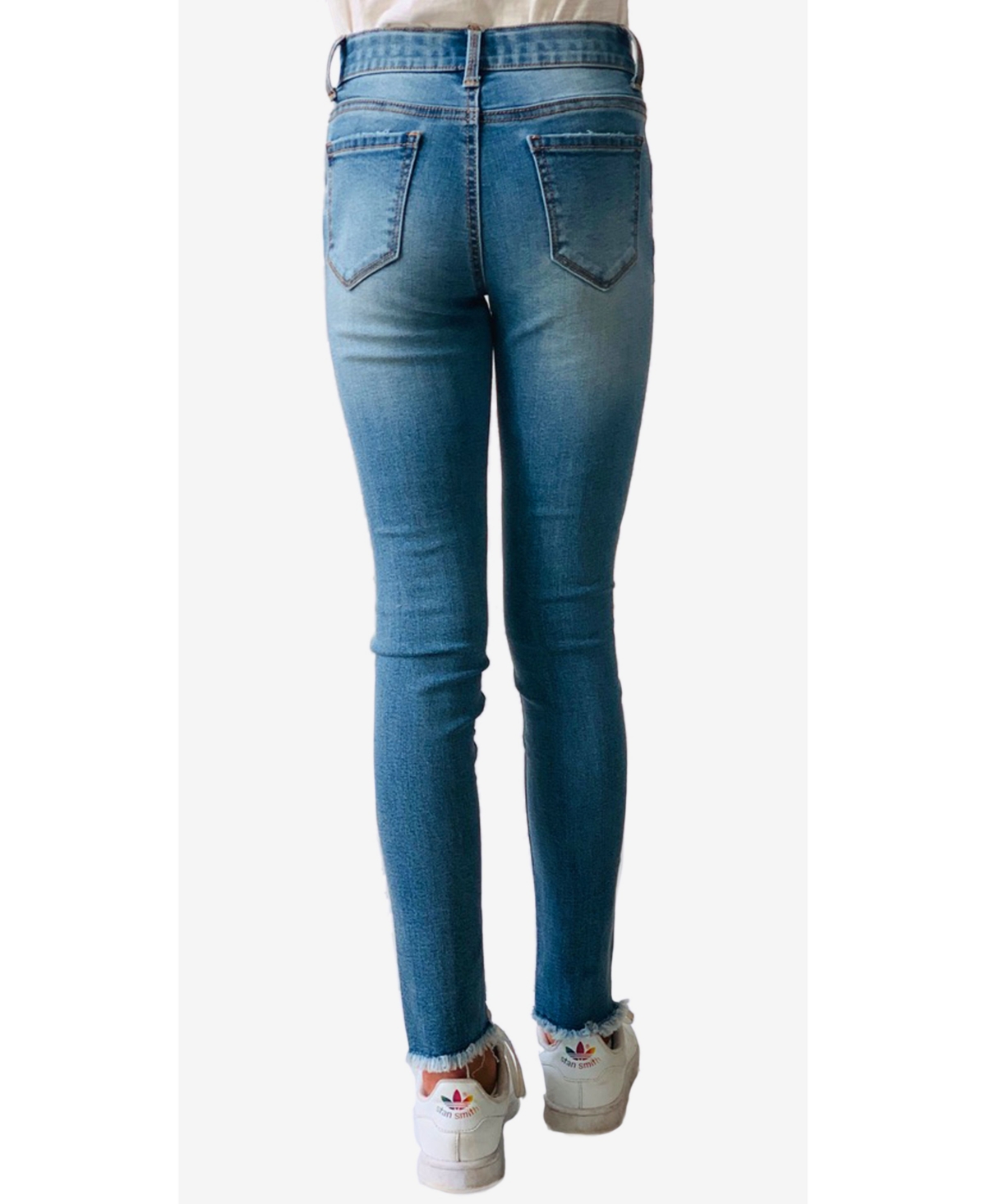Imperial Star Big Girls Destructed Paint Splattered Skinny Jeans