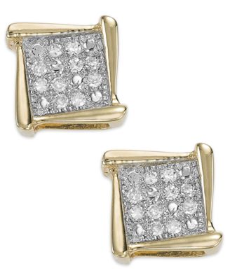 macy's square diamond earrings