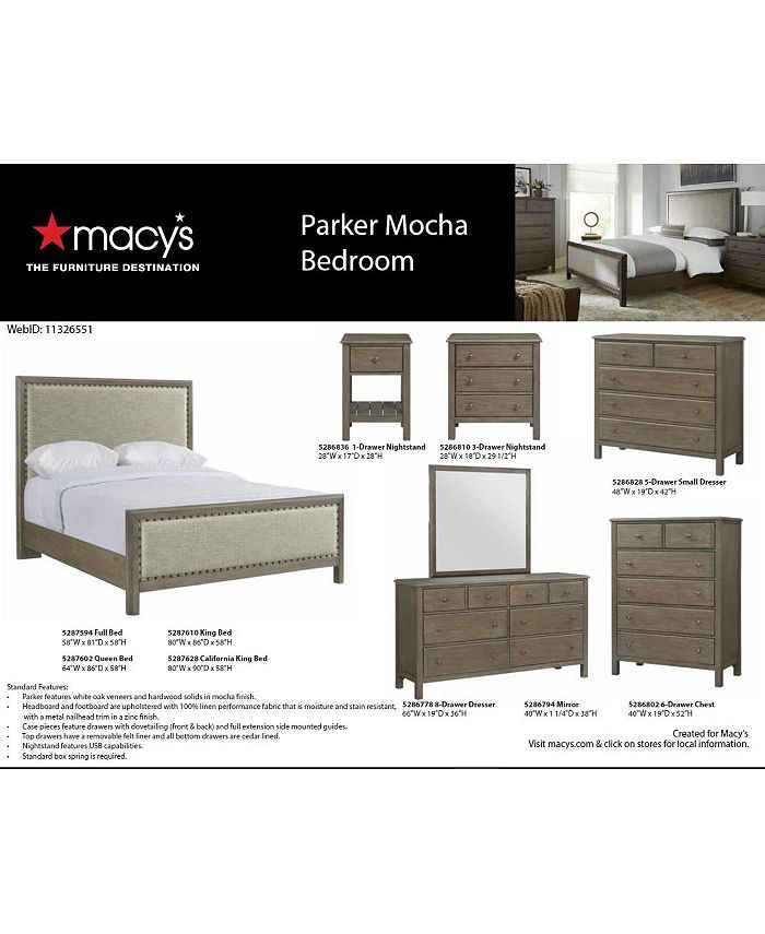 Macys parker shop bedroom set