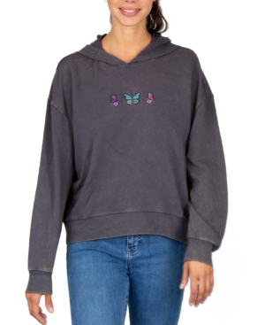 image of Rebellious One Juniors- Embroidered Butterflies Hoodie
