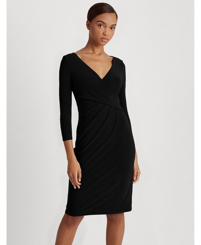Lauren Ralph Lauren 3/4-Sleeve Ruched Jersey Dress & Reviews - Dresses ...