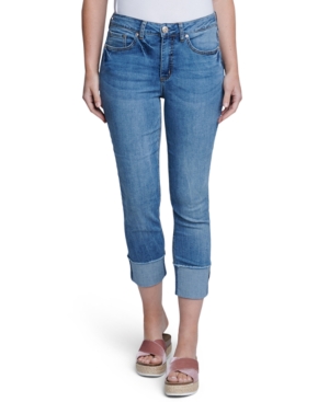 image of Seven7 Cuffed Slim Straight-Leg Jeans