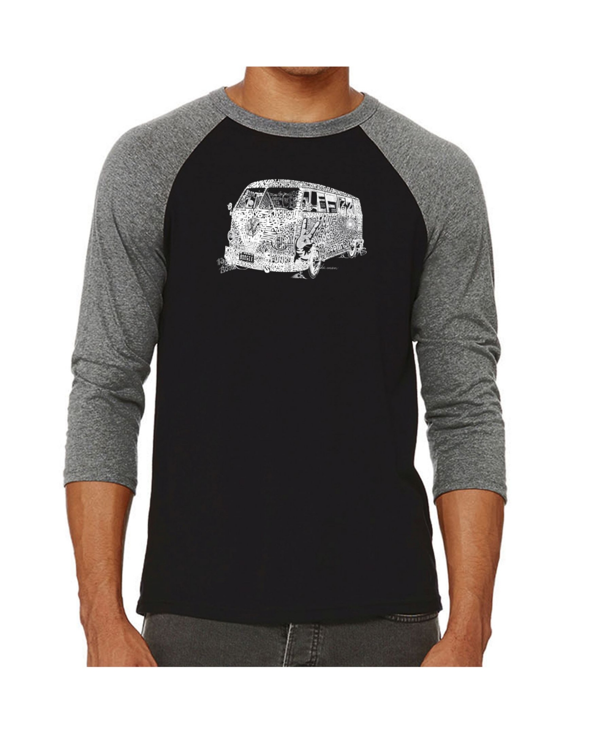 La Pop Art The 70's Men's Raglan Word Art T-shirt